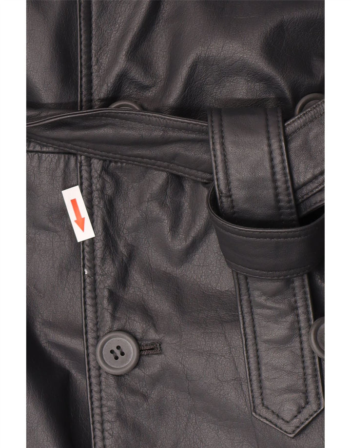 Machiavelli Ανδρικό Δερμάτινο Παλτό με διπλό στήθος IT 48 Medium Grey Leather