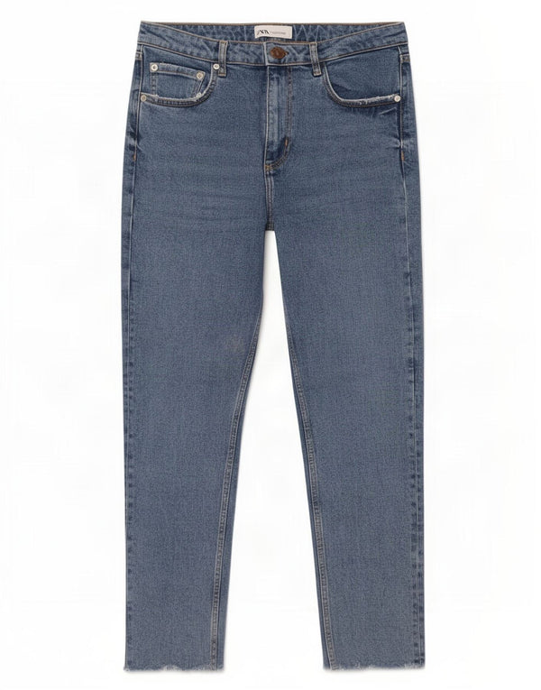 Zara Γυναικείο Tapered Jeans EU 42 Large W32 L26 Blue Cotton