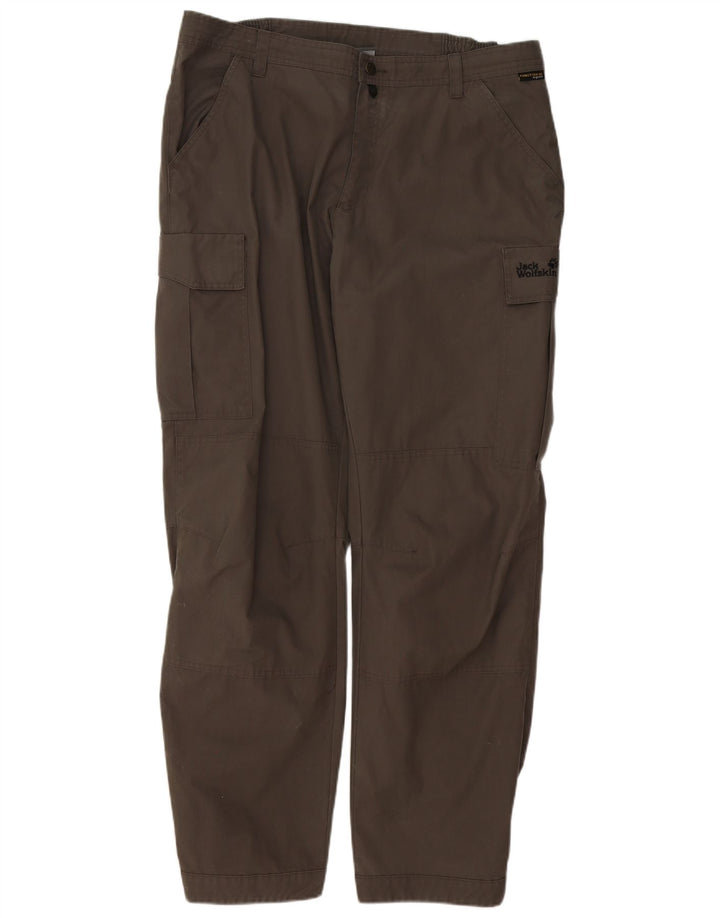 JACK WILLS Mens Straight Cargo Trousers W39 L33 Brown
