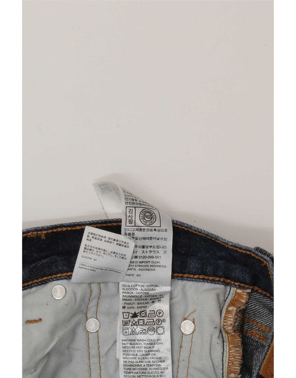 Levi's Womens 501 Straight Jeans W24 L30 Navy Blue Cotton