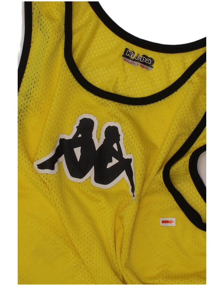 KAPPA Boys Graphic Vest Top 7-8 Years Yellow Polyester