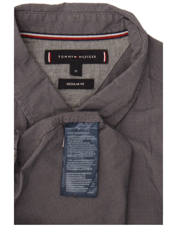 Tommy Hilfiger Ανδρικό πουκάμισο με κανονική εφαρμογή, μεσαίο γκρι βαμβακερό