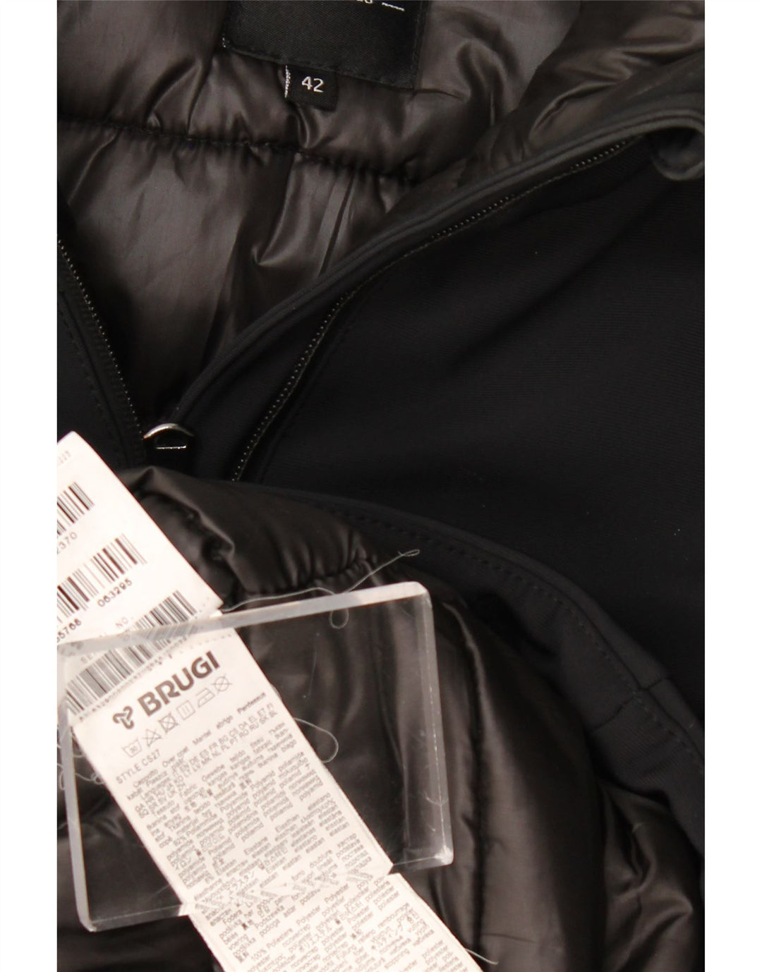 BRUGI Γυναικείο παλτό με κουκούλα με επένδυση IT 42 Μεσαίο Μαύρο Πολυαμίδιο