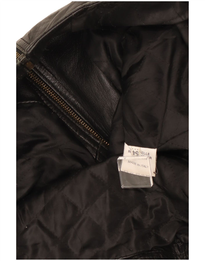 Vintage Ανδρικό Δερμάτινο Μπουφάν Racer IT 54 XL Μαύρο Δερμάτινο