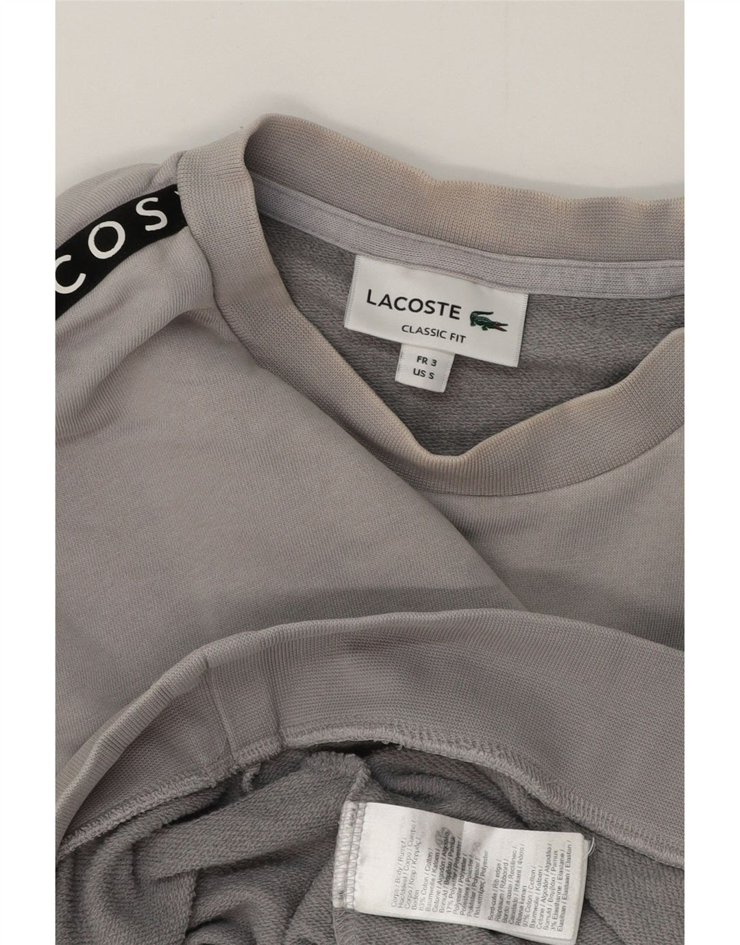 Γραφικό ανδρικό φούτερ Lacoste Jumper Size 3 Small Grey Colourblock