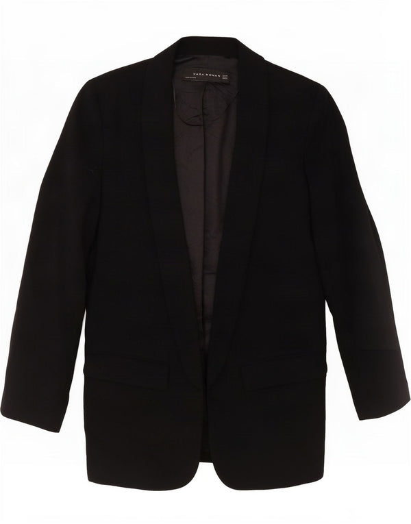 Zara Γυναικείο μπουφάν 3/4 με ανοιχτό μανίκι UK 6 XS μαύρη βισκόζη