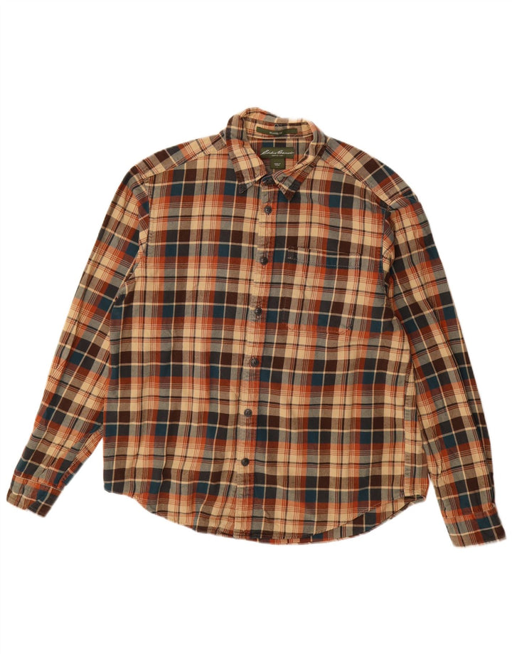 Eddie Bauer Ανδρικό φανελένιο πουκάμισο Μεγάλο μπεζ βαμβακερό καρό