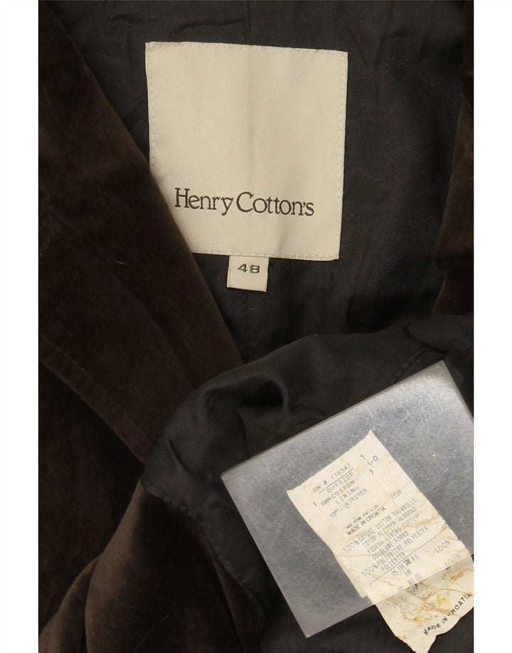 Henry Cottons Γυναικείο βελούδινο σακάκι 2 κουμπιών IT 48 XL καφέ βαμβακερό