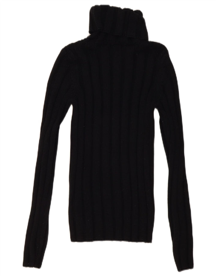 Hugo Boss Γυναικείο πουλόβερ με ρολό λαιμόκοψη UK 8 Small Black Wool