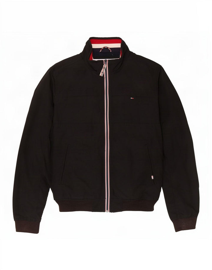 Tommy Hilfiger Mens Bomber Jacket UK 40 Large Black Nylon