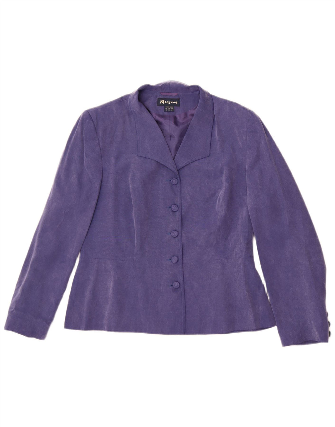 Monsoon Γυναικείο μπουφάν blazer UK 16 Large Purple Cupro