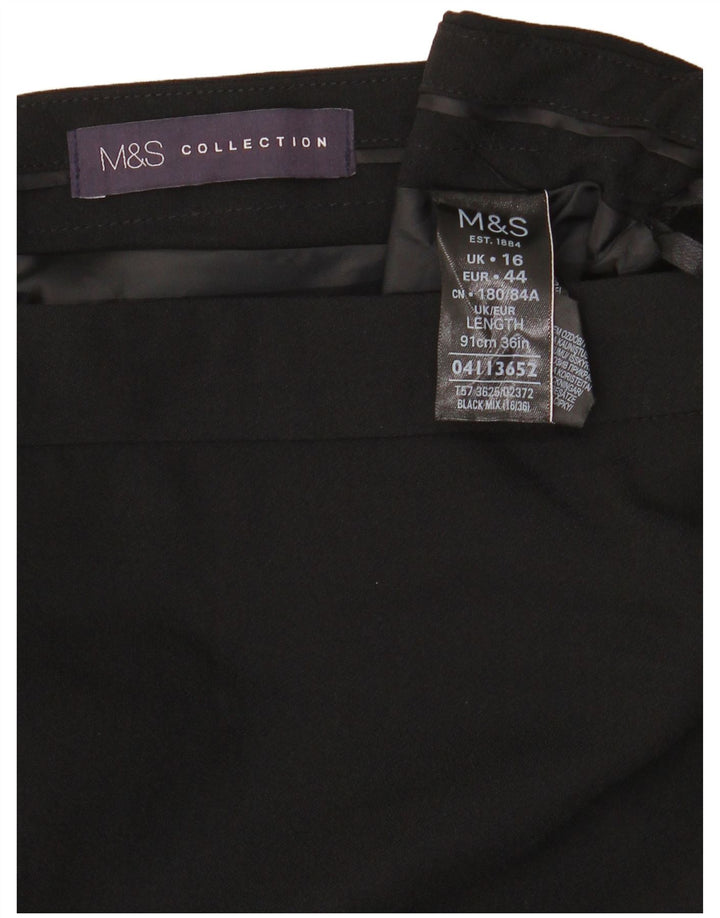 Marks & Spencer Γυναικεία Maxi Φούστα UK 16 Large W34 Μαύρο Πολυεστέρας