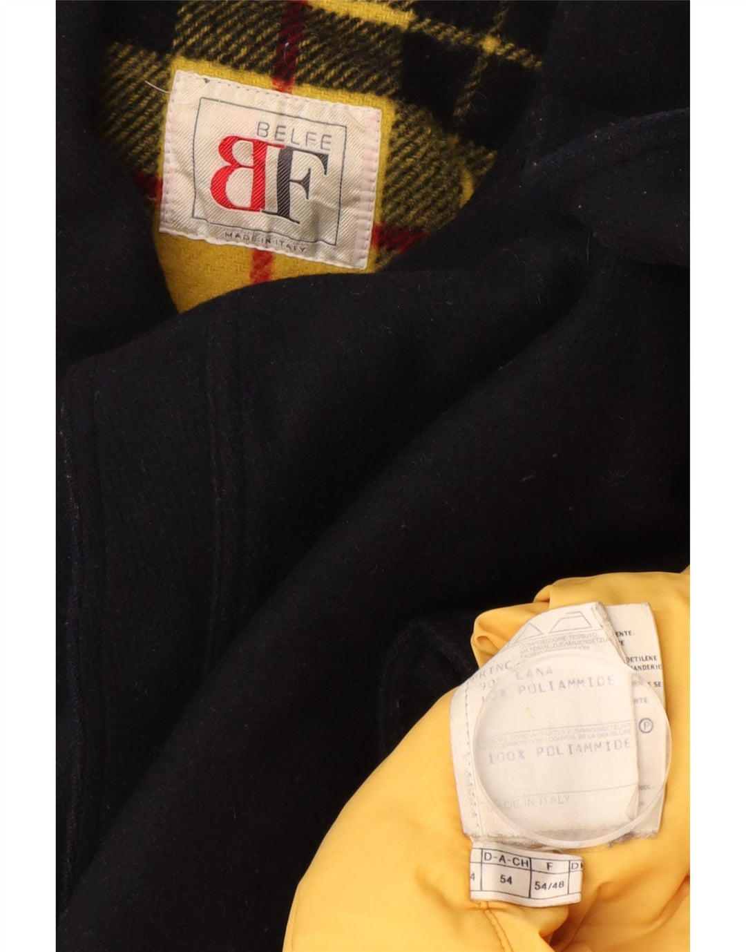 Belfe Ανδρικό Παλτό Μπιζέλι IT 54 2XL Μαλλί Navy Blue