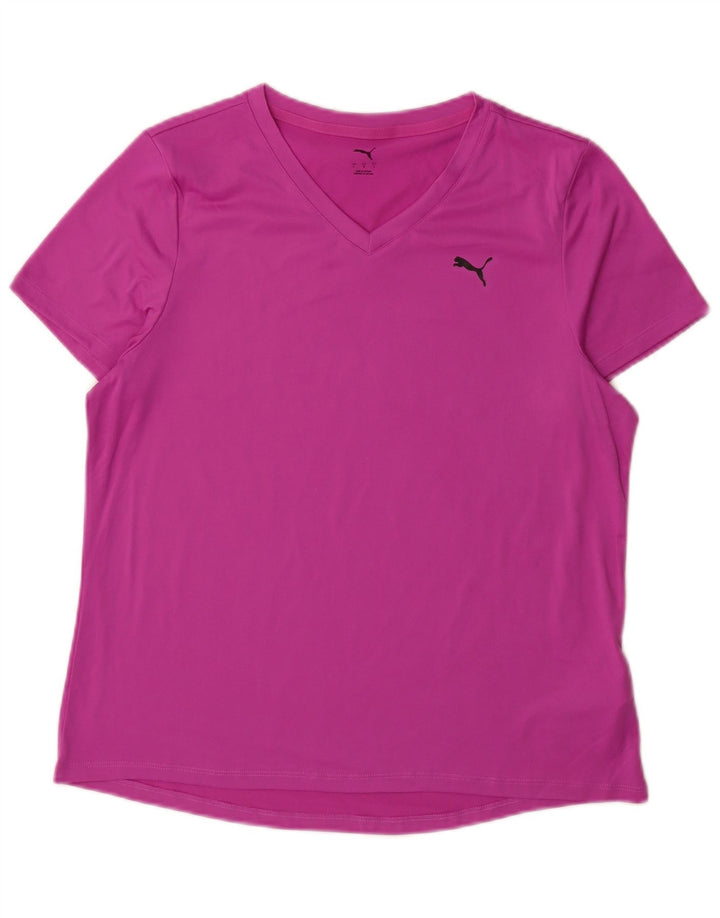Puma Γυναικείο T-Shirt Top UK 16 Large Pink Polyester