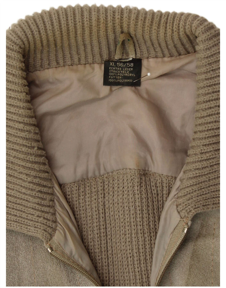 Ανδρικό Suede Jacket VINTAGE IT 56/48 XL Beige Leather