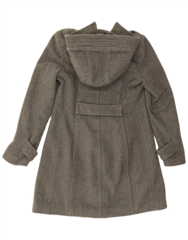 Vintage γυναικείο παλτό Duffle με κουκούλα IT 44 Medium Grey Wool