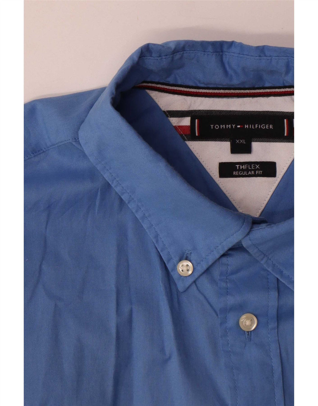 Tommy Hilfiger Ανδρικό πουκάμισο κανονικής εφαρμογής 2XL μπλε βαμβακερό
