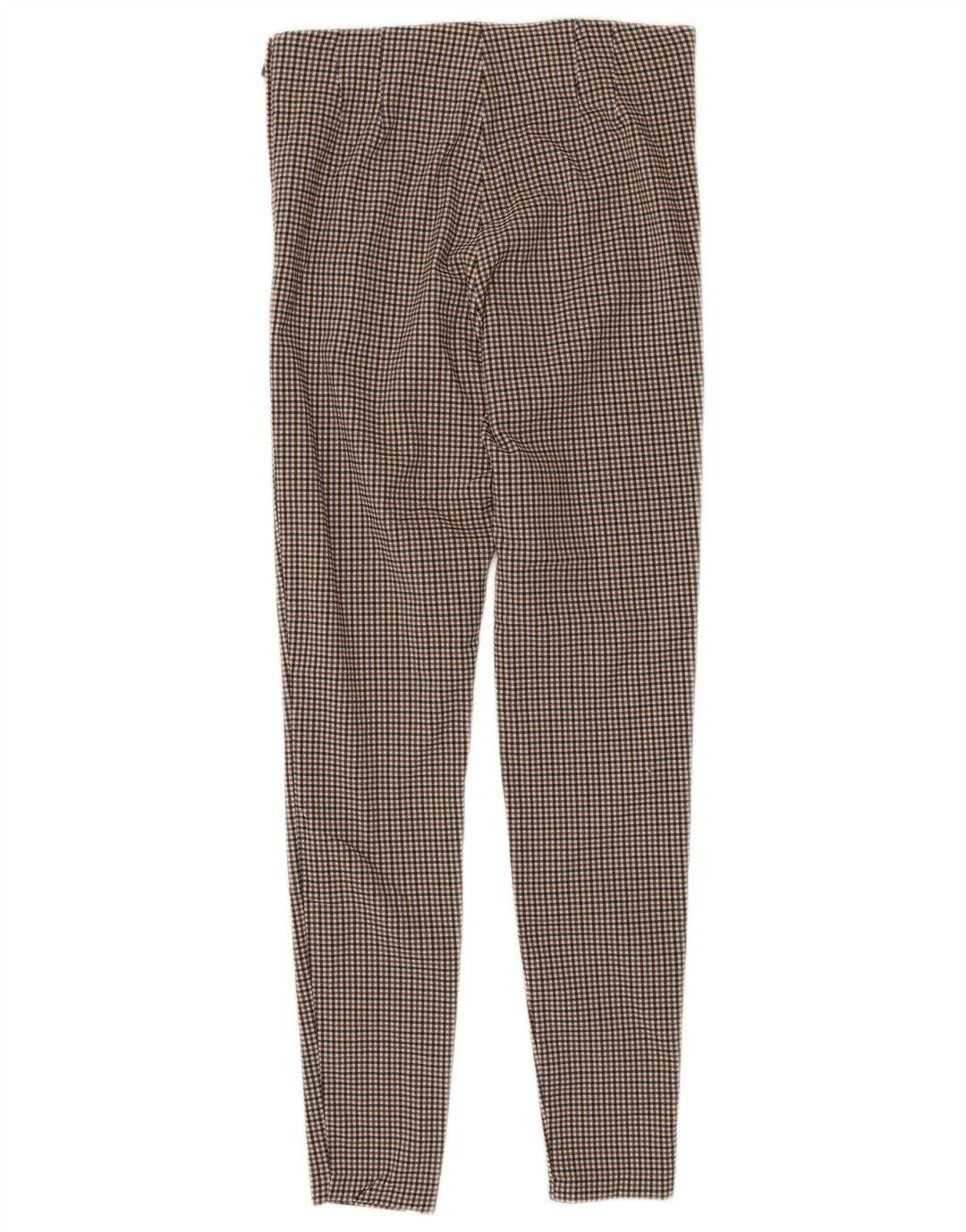 Zara Γυναικείο Skinny Παντελόνι Μεσαίο W28 L28 Καφέ Gingham