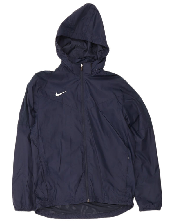 Μπουφάν βροχής Nike Boys Hooded 13-14 Years XL Navy Blue Nylon