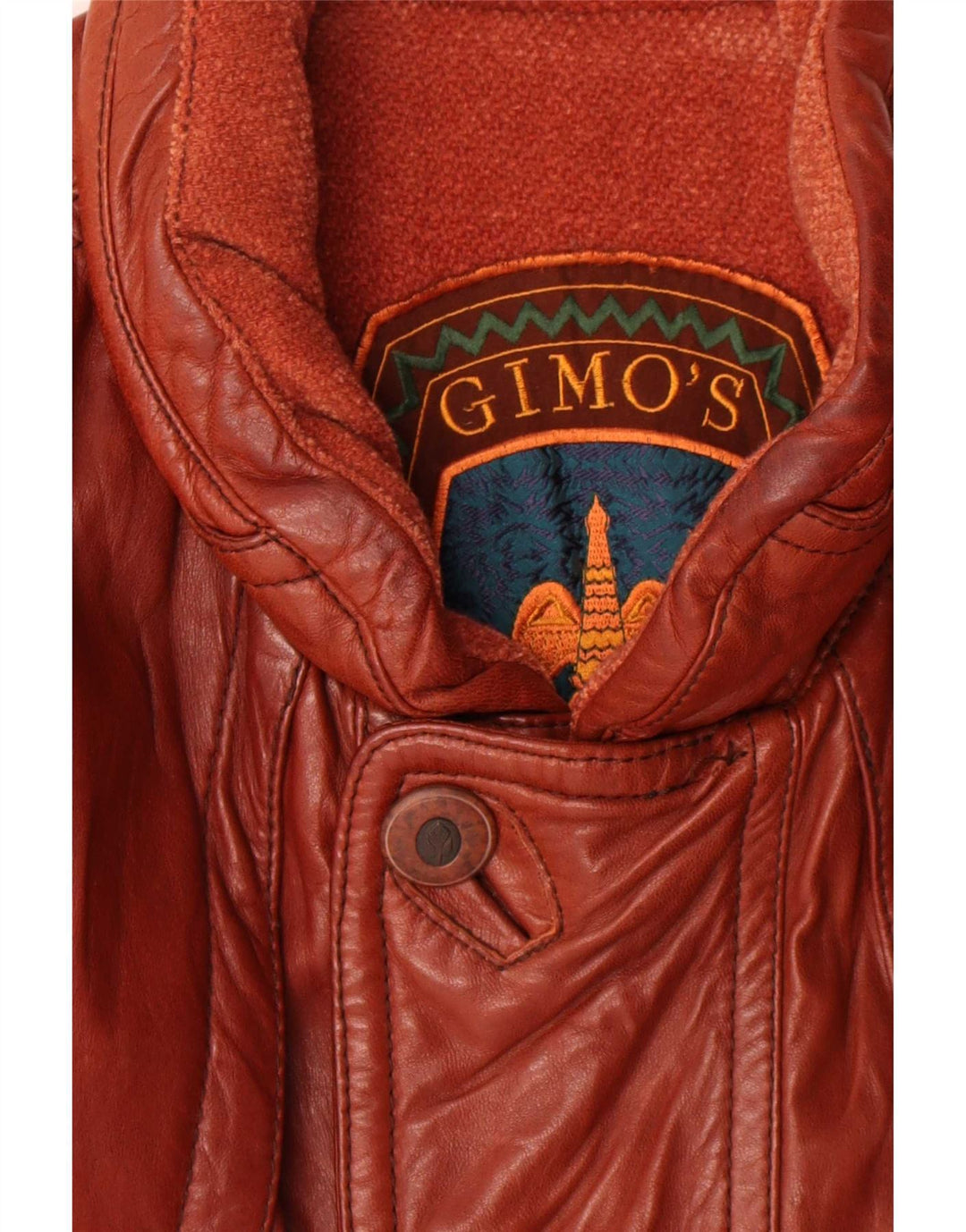 Ανδρικό δερμάτινο μπουφάν Gimo's UK 42 XL καφέ