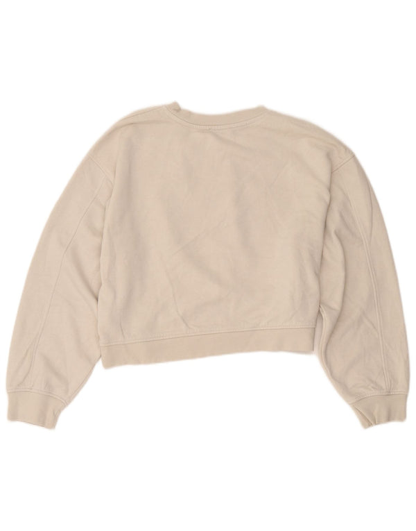 Zara Γυναικεία φούτερ Crop Jumper UK 16 Large Beige Βαμβακερά