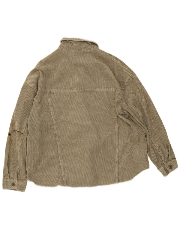 Zara Γυναικείο Κοτλέ Μπουφάν UK 14 Medium Khaki Cotton