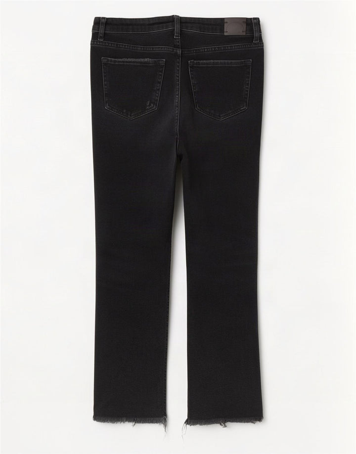 Zara Γυναικείο τζιν ίσιο ταλαιπωρημένο EU 38 Small W28 L26 Μαύρο