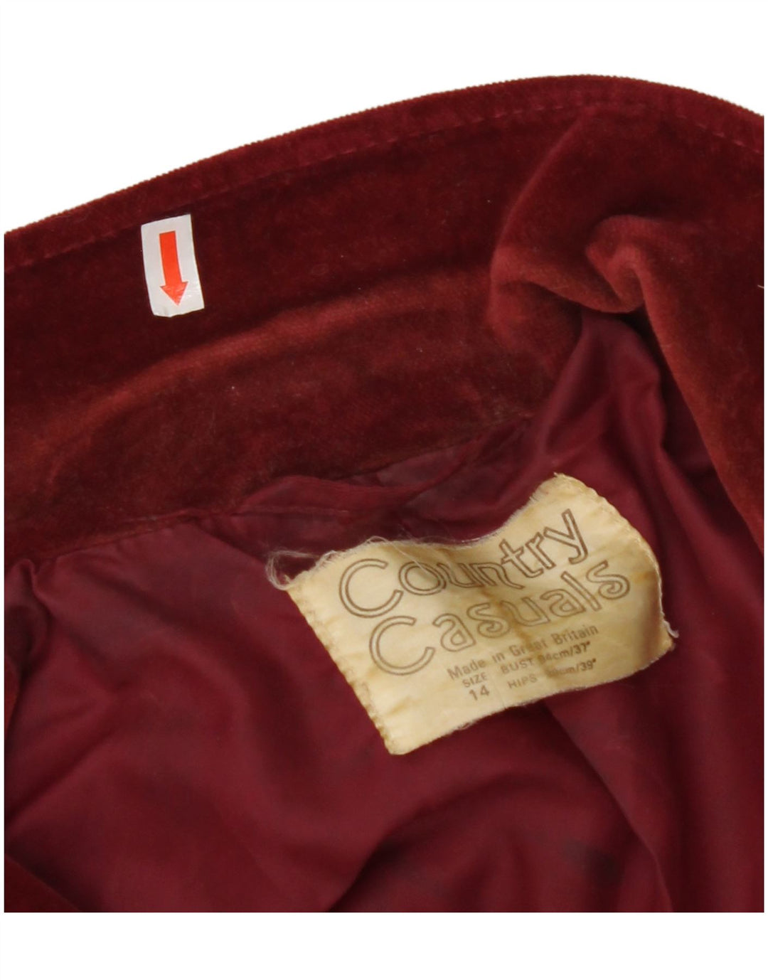 COUNTRY CASUALS Γυναικείο βελούδινο σακάκι 2 κουμπιών UK 14 μεγάλο μπορντό