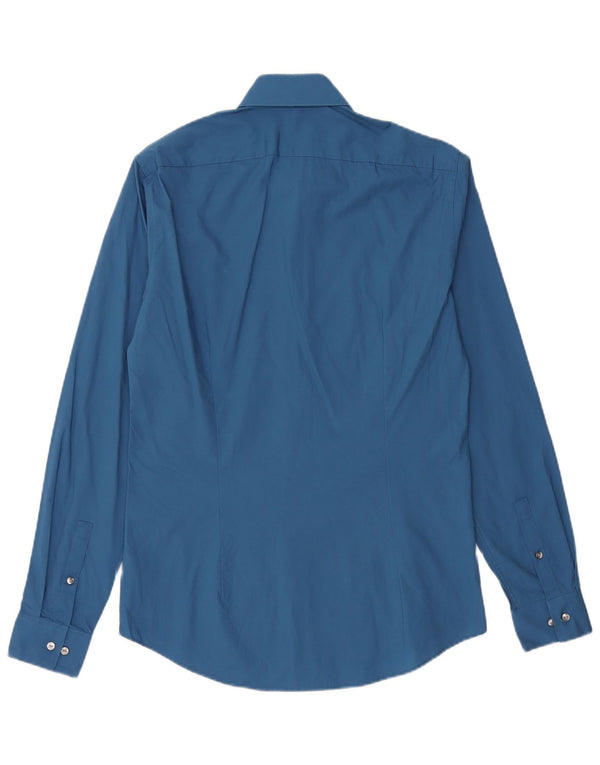 CALVIN KLEIN Ανδρικό πουκάμισο Slim Fit Μέγεθος 38 15 Μεσαίο Μπλε βαμβακερό