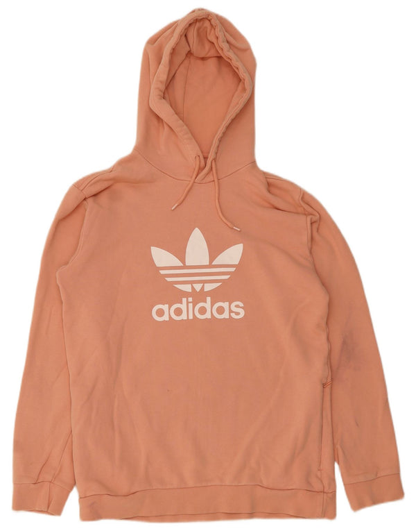 Adidas Womens Graphic Hoodie Jumper UK 14 Medium Pink