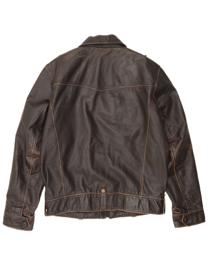 Mustang Ανδρικό Δερμάτινο Μπουφάν UK 36 Small Brown Δερμάτινο