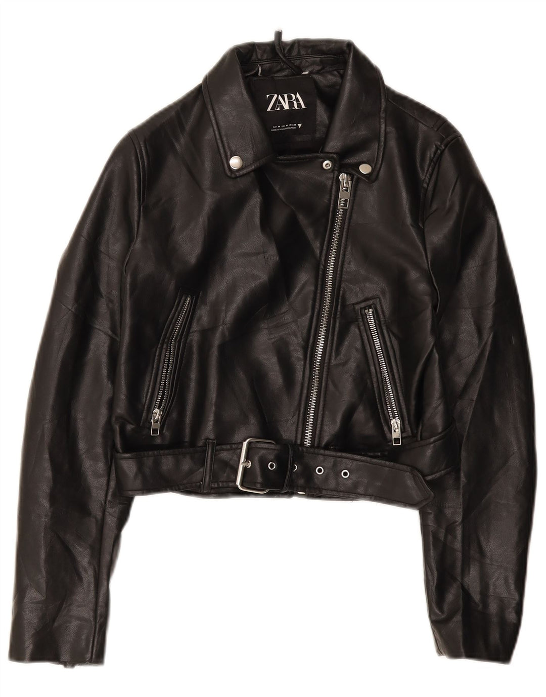 Zara Γυναικείο Biker Jacket UK 12 Medium Black