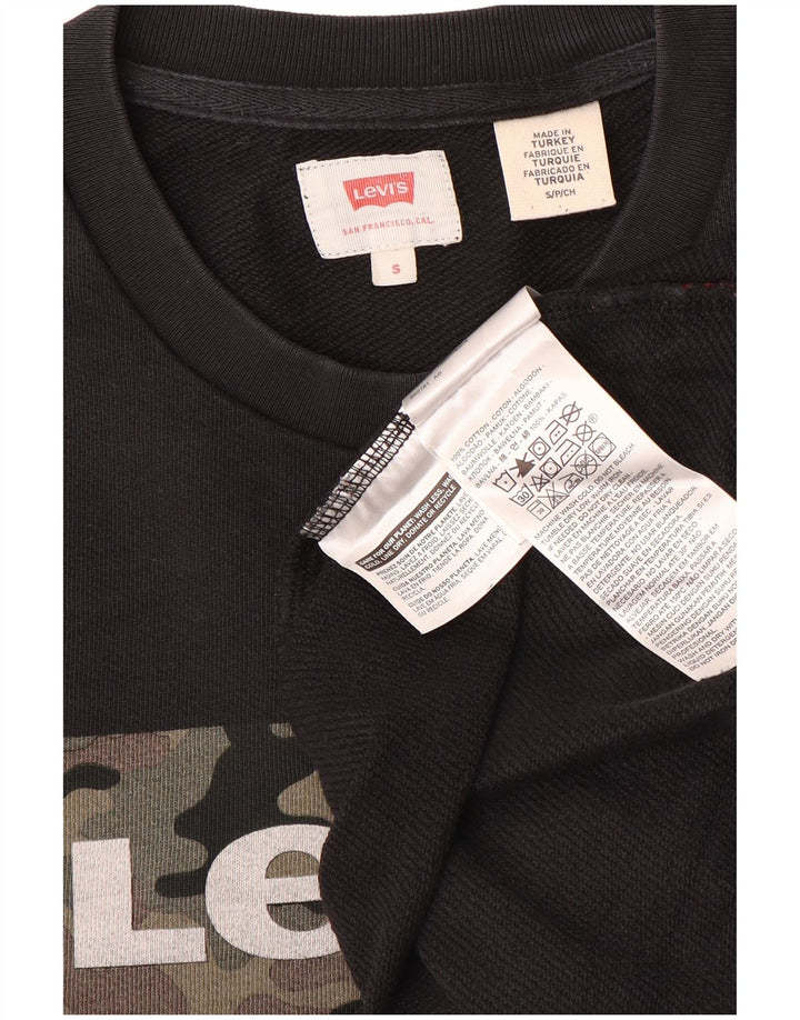 Ανδρικό γραφικό φούτερ Levi's Small μαύρο βαμβακερό