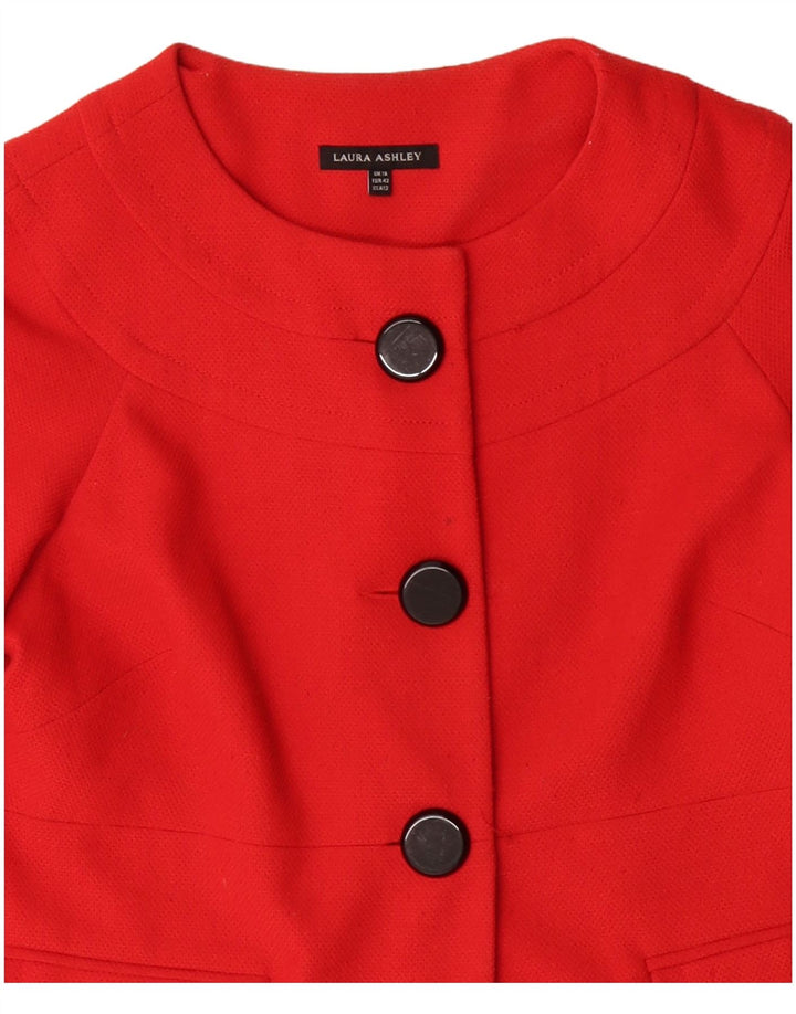 Laura Ashley Γυναικείο μπουφάν blazer UK 16 μεγάλου κόκκινου πολυεστέρα
