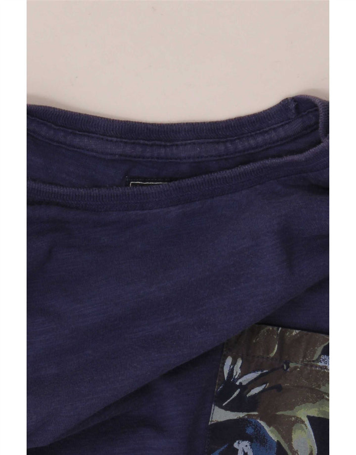 Ανδρικό T-Shirt Woolrich Top από μεσαίο μπλε βαμβακερό