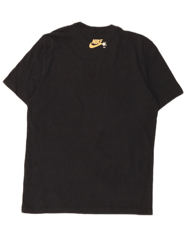 Ανδρικό γραφικό μπλουζάκι Nike, μεσαίο μαύρο βαμβακερό