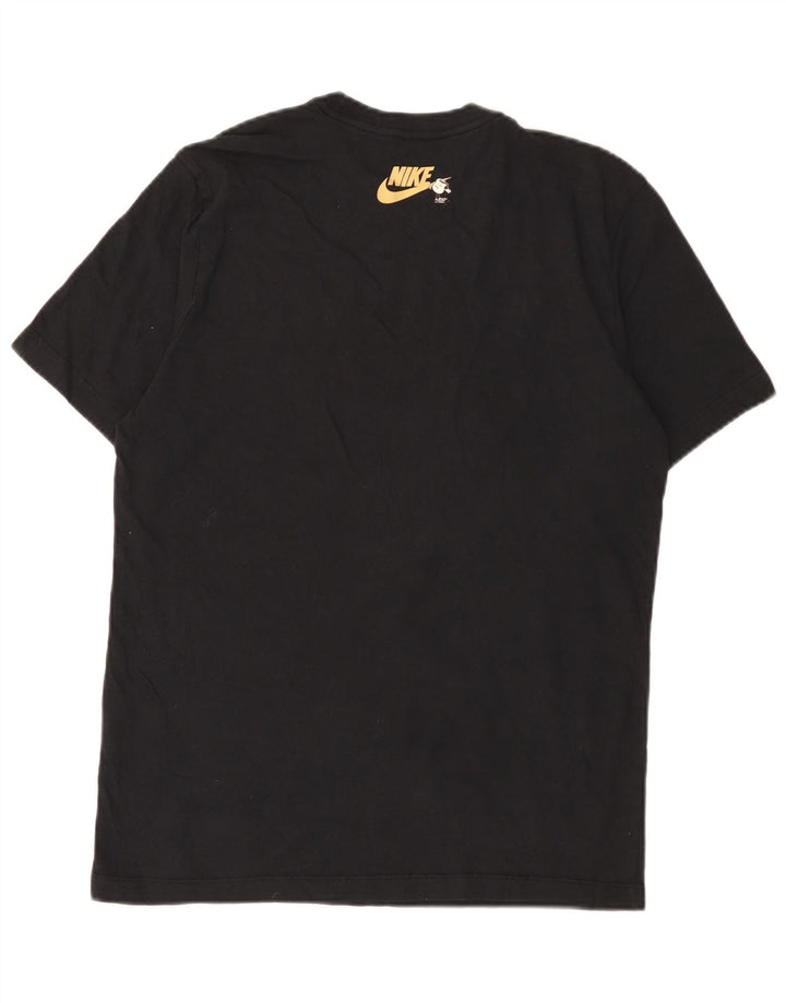 Ανδρικό γραφικό μπλουζάκι Nike, μεσαίο μαύρο βαμβακερό