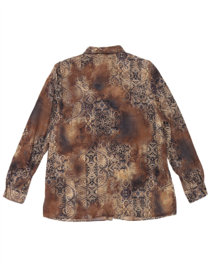 Vintage Γυναικείο πουκάμισο Oversized IT 44 Μεσαίο Καφέ Paisley Tencel