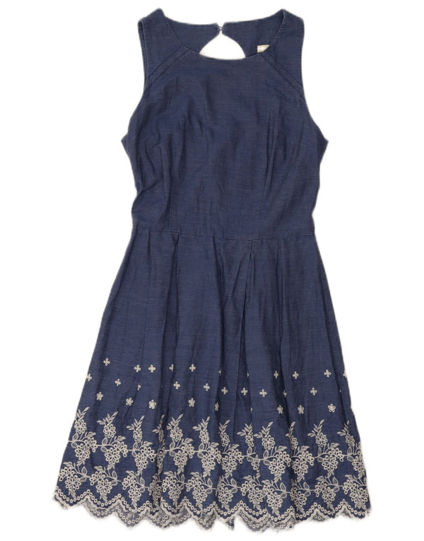 Γυναικείο αμάνικο φόρεμα Oasis A-Line UK 8 Small Blue Floral Βαμβακερό