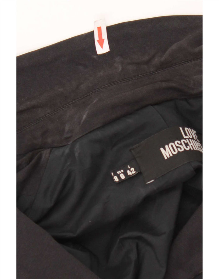 Moschino Γυναικείο Μπουφάν Blazer με 3 κουμπιά Crop Graphic UK 10 Small Black