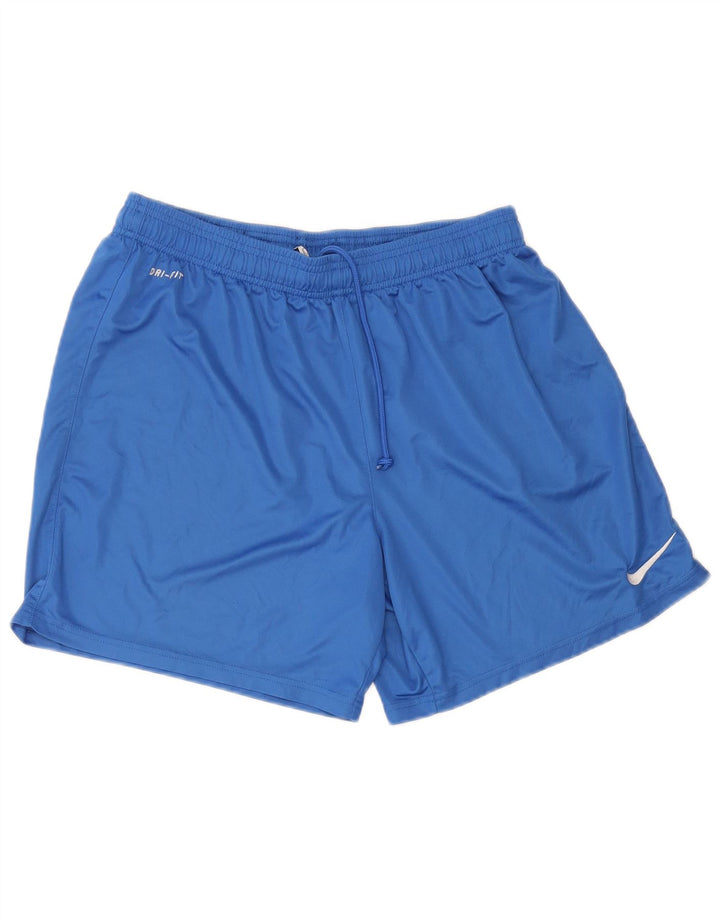 Ανδρικό αθλητικό σορτς Nike Dri Fit με μεγάλο μπλε πολυεστέρα