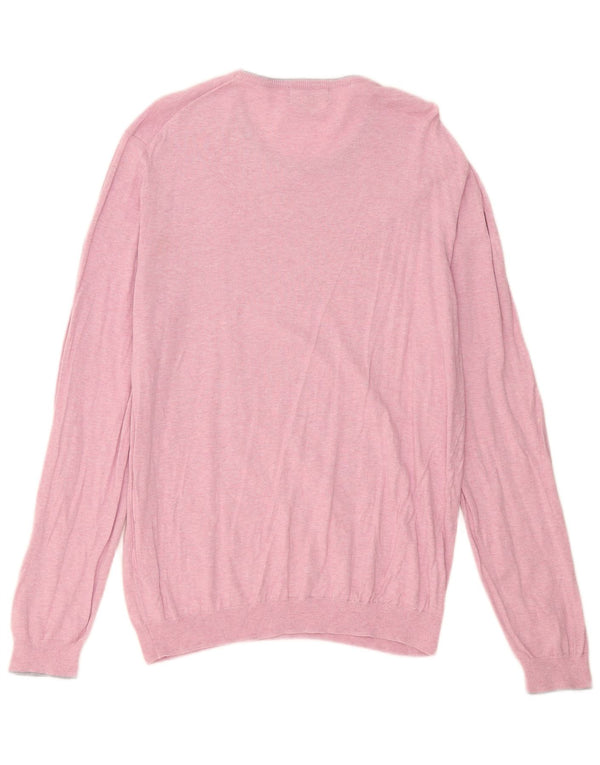 Ανδρικό πουλόβερ Marks & Spencer Blue Harbour Boat Neck Jumper XL Ροζ βαμβακερό