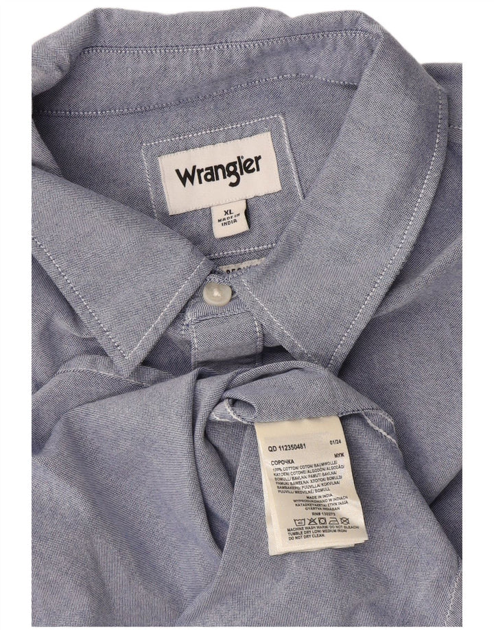 Ανδρικό πουκάμισο Wrangler XL Μπλε βαμβακερό