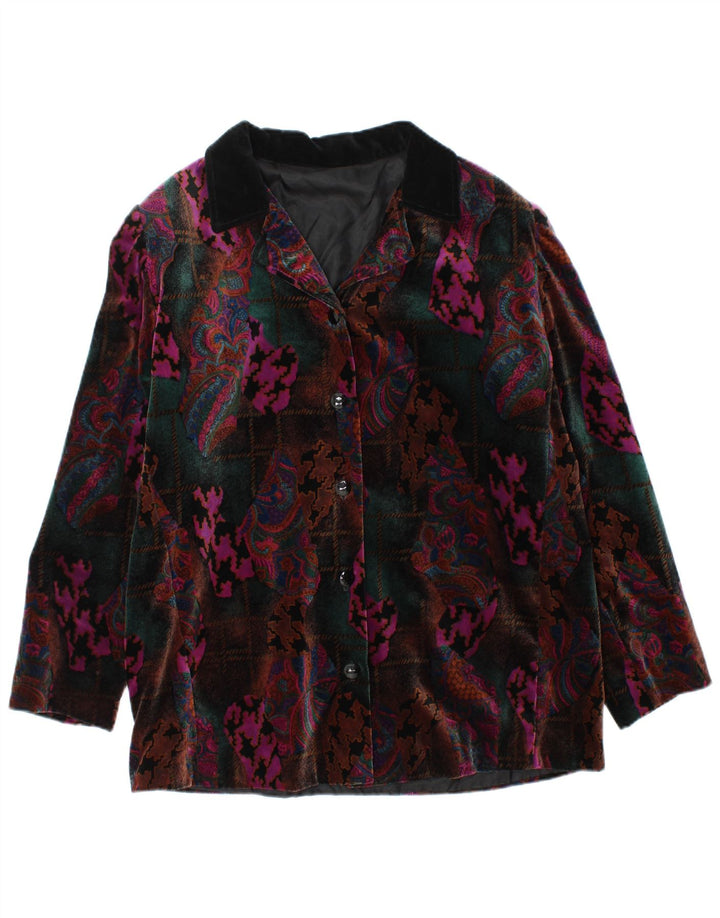 Vintage γυναικείο μπουφάν blazer UK 16 μεγάλο πολύχρωμο Paisley