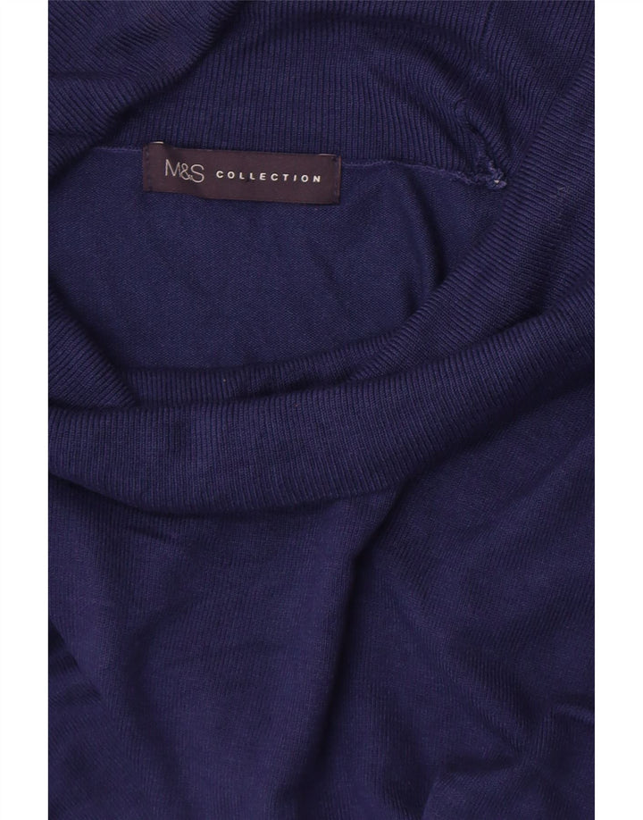 Marks & Spencer Γυναικείο πουλόβερ με ρολό λαιμόκοψη UK 10 Small Navy Blue