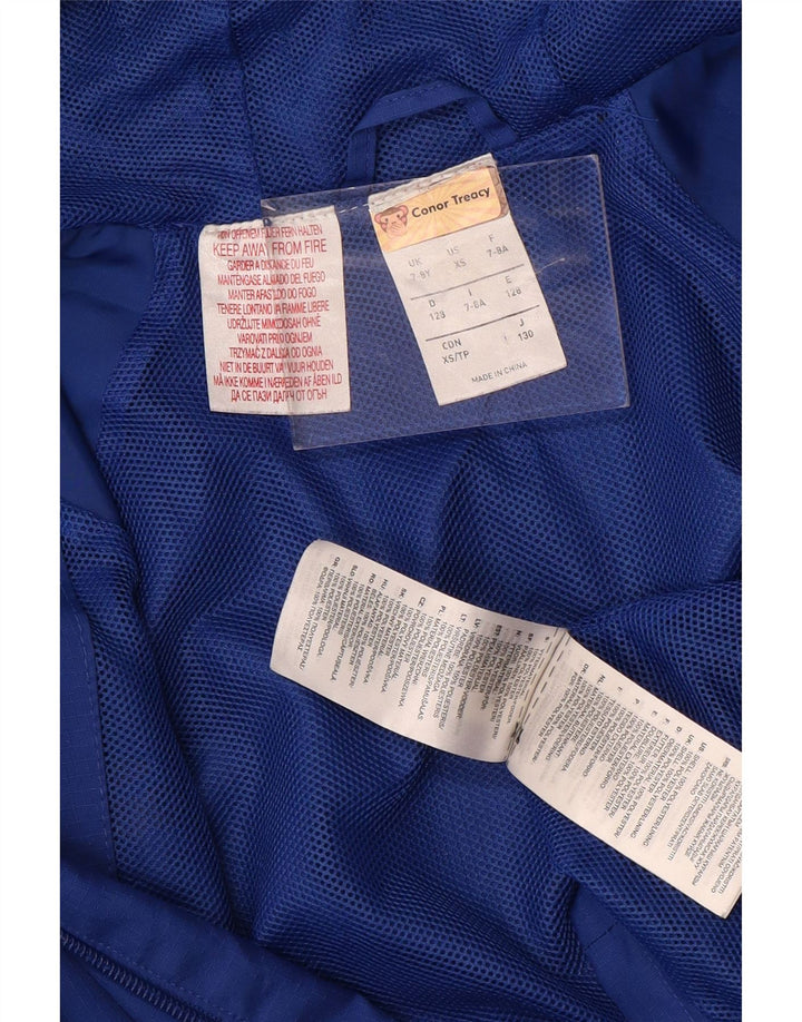 Adidas Boys Leinster Rugby Hooded Rain Jacket 7-8 Years Blue Polyester