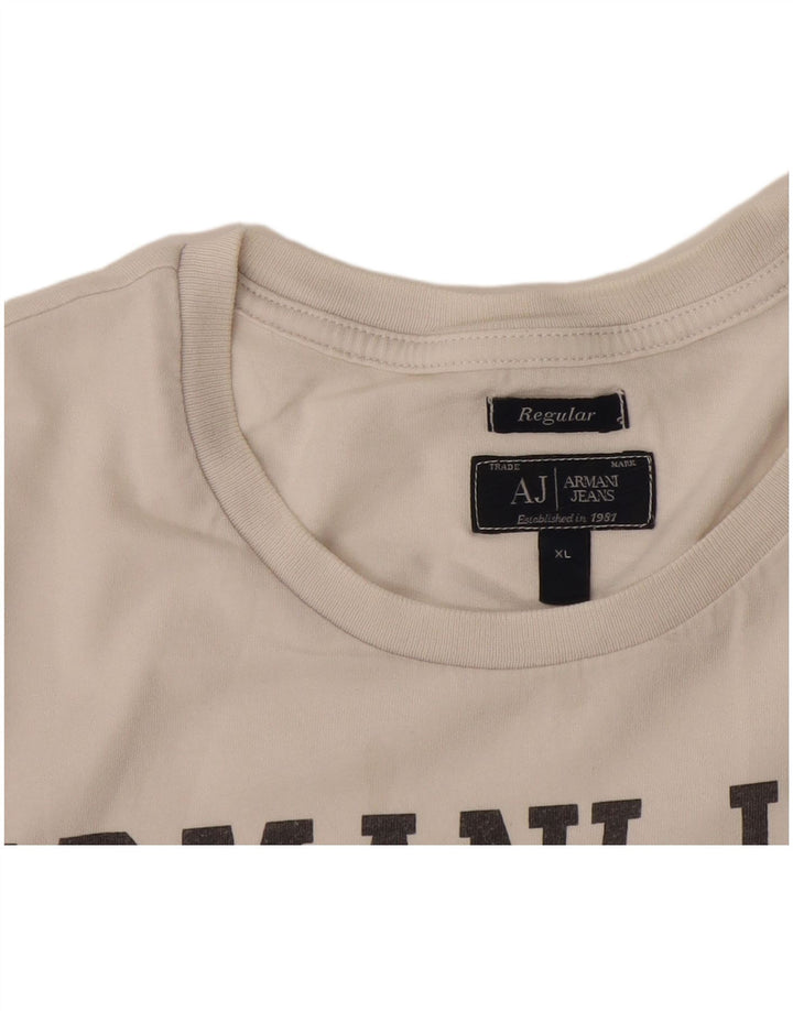Armani Jeans Ανδρικό κανονικό γραφικό T-shirt Top XL Λευκό