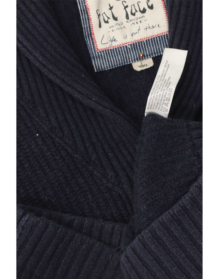 Ανδρικό πουλόβερ ζακέτα Fat Face 2XL Navy Blue Cotton