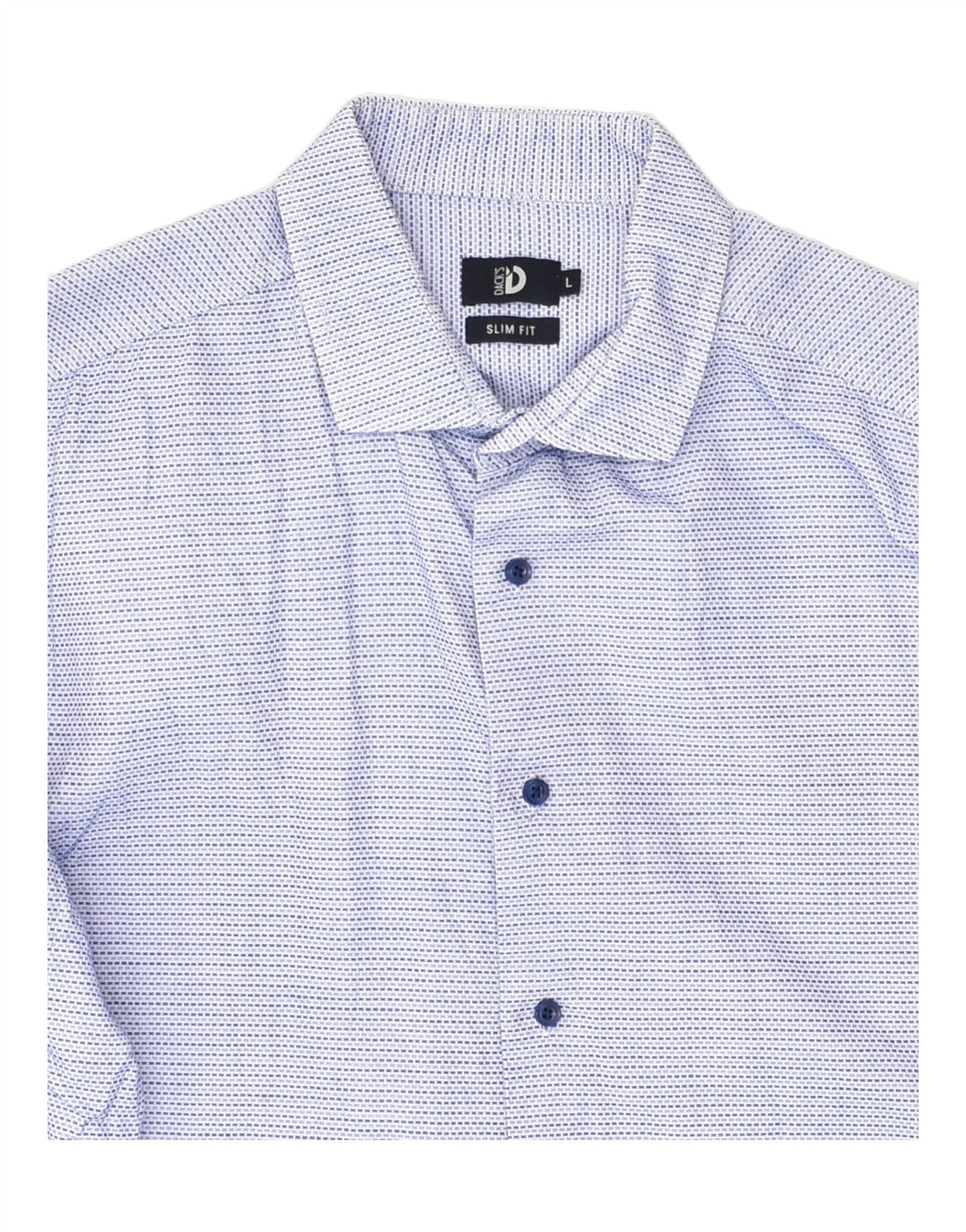 DACK'S Mens Slim Fit Shirt Large Blue Pinstripe Cotton | Vintage Dack's | Thrift | Second-Hand Dack's | Used Clothing | Messina Hembry 