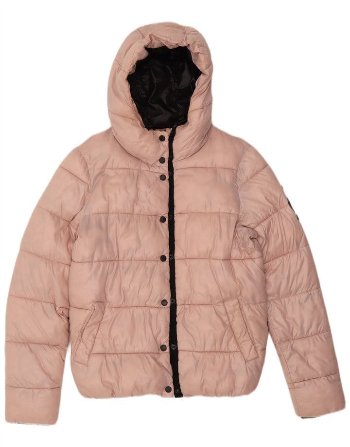 Superdry γυναικείο μπουφάν με κουκούλα UK 12 Medium Pink Nylon